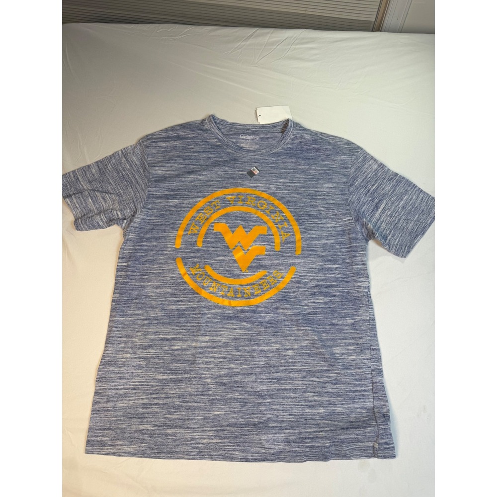 West Virginia Mountaineers‎ T-Shirt Blue Space Dye Women Medium lightweight